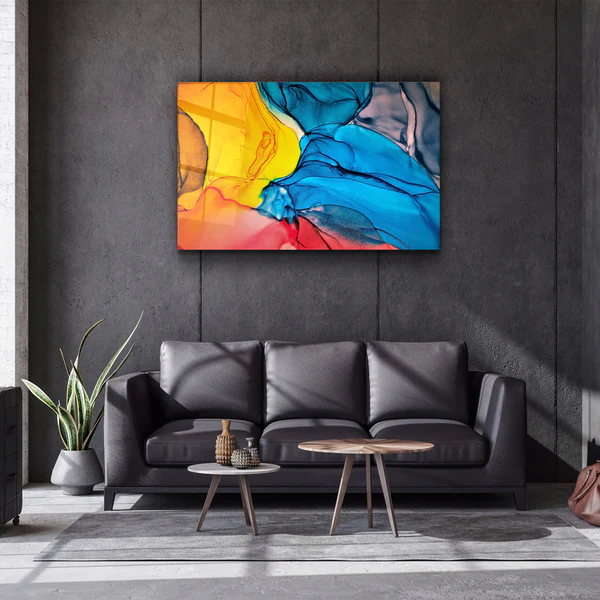 ・"Colorful Wave Pattern"・Glass Wall Art - Image 2