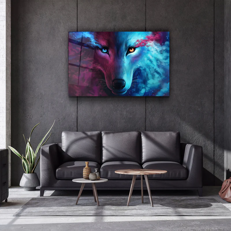 ・"Mystical Wolf"・Glass Wall Art - Image 3