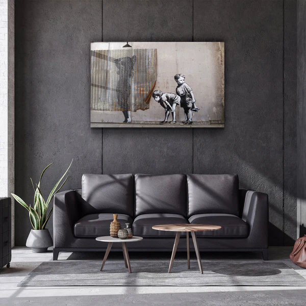 ・"Banksy - Spying Boyz"・Glass Wall Art - Image 2