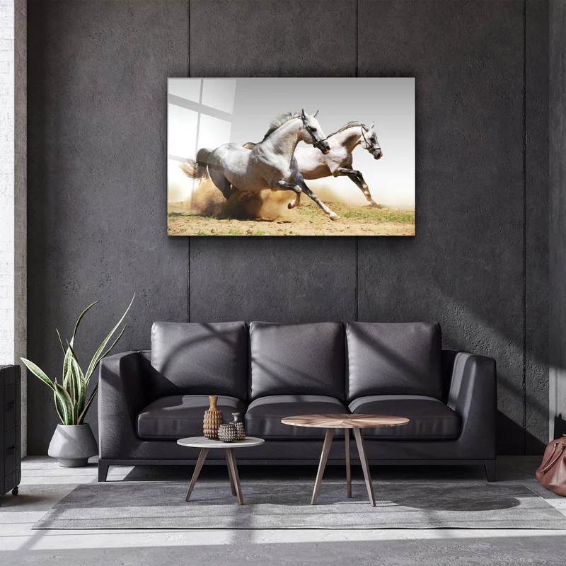・"Running Horses"・Glass Wall Art - Image 3
