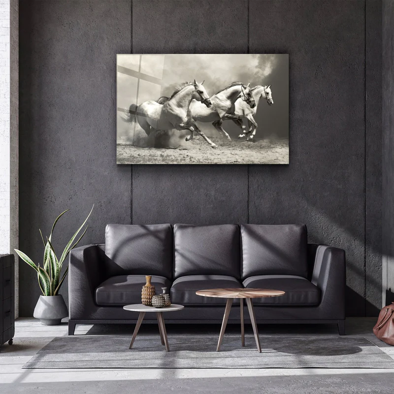 ・"Running Horses"・Glass Wall Art - Image 2