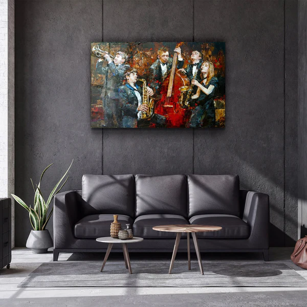 ・"Oil Painting Jazz"・Glass Wall Art - Image 2