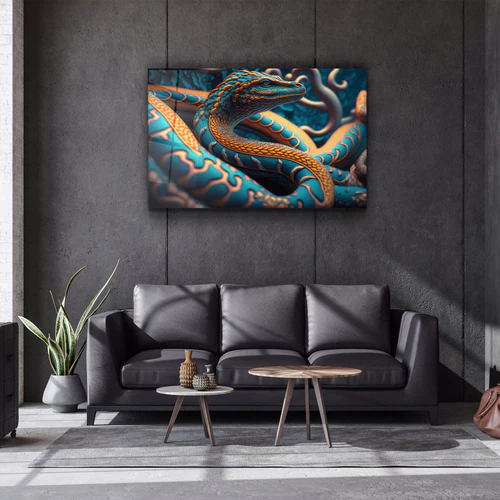 ・"Snake Dragon"・Secret World Collection Glass Wall Art - Image 3