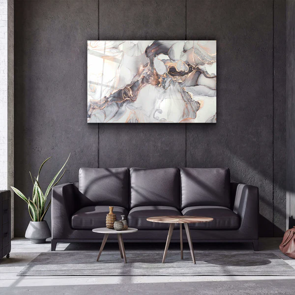 ・"Marble Collection H27"・Glass Wall Art - Image 3