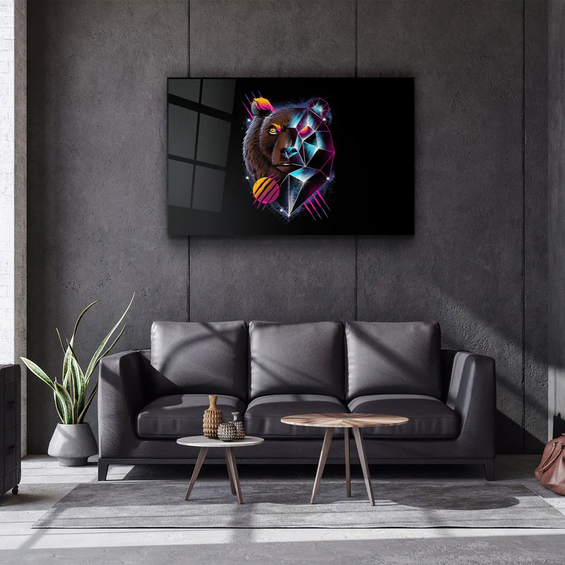 ・"Bear Neo"・Glass Wall Art - Image 2