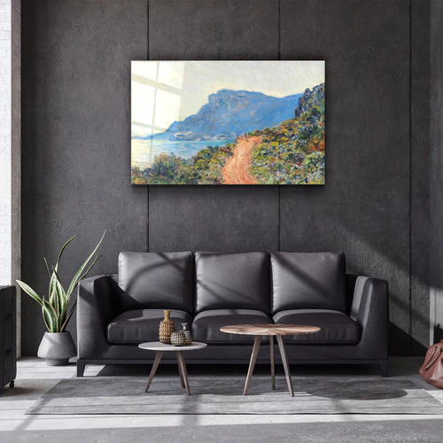・"Claude Monet The Corniche Landscape Painting (1884)"・Glass Wall Art - Image 2