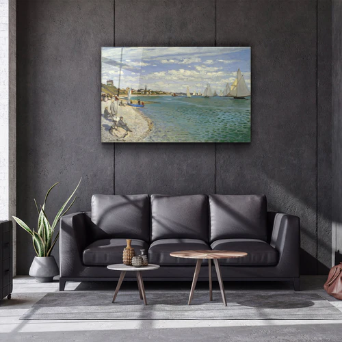 ・"Regatta at Sainte-Adresse (1867) by Claude Monet"・Glass Wall Art - Image 2
