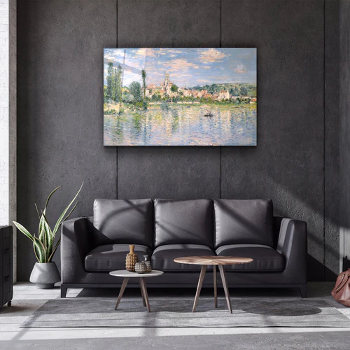 ・"Vétheuil in Summer (1880) by Claude Monet"・Glass Wall Art - Image 3