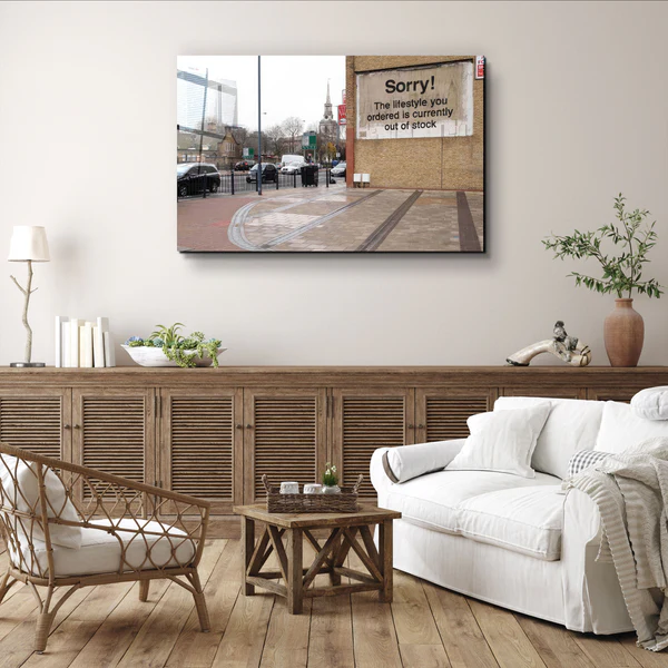 ・"Banksy - Sorry"・Designer's Collection Glass Wall Art - Image 2
