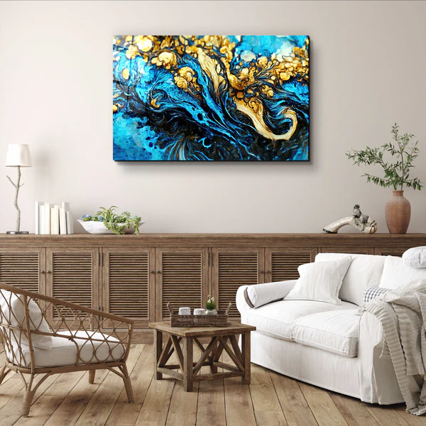 ・"Marble Collection H7"・Glass Wall Art - Image 2