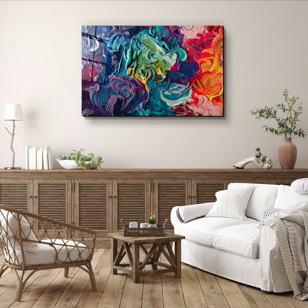 ・"Dance of Oil Paints"・Glass Wall Art - Image 3