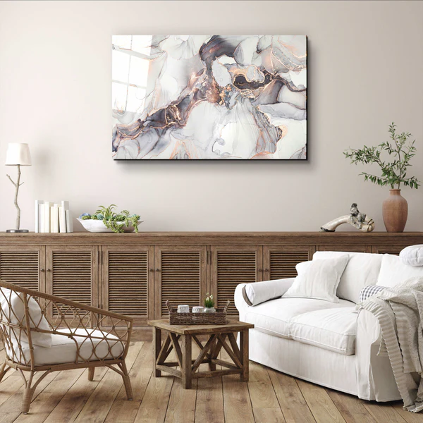 ・"Marble Collection H27"・Glass Wall Art - Image 2