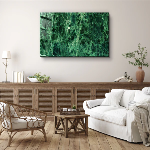 ・"Green Marble"・Glass Wall Art - Image 2