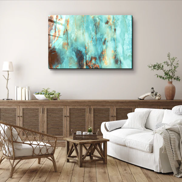 ・"Natural Blue Marble"・Glass Wall Art - Image 2